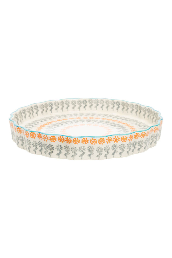 Quiche Dish Floral 22cm
