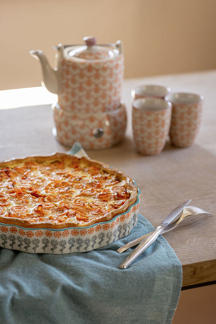 Quiche Dish Floral 22cm