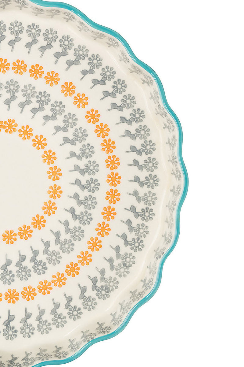 Quiche Dish Floral 22cm