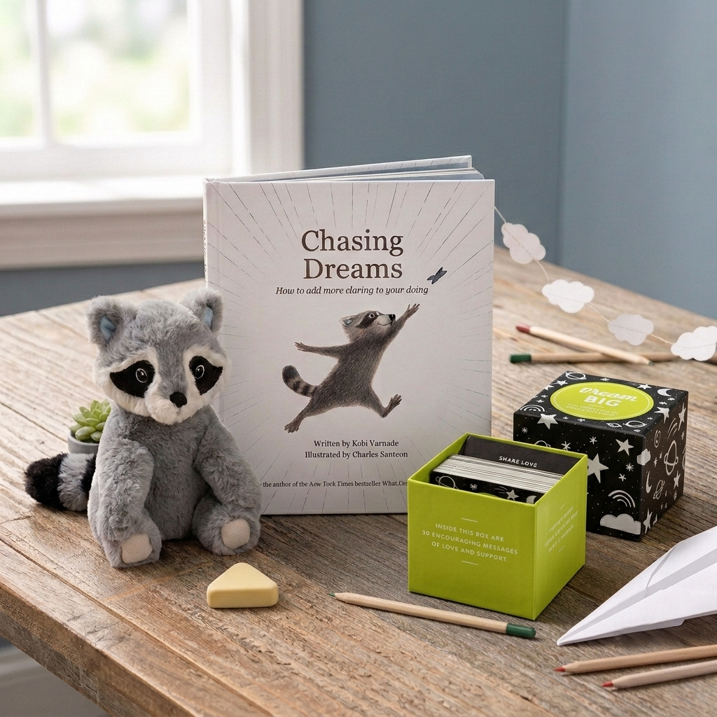 Chasing Dreams Raccoon Plush & Encouragement Gift Set