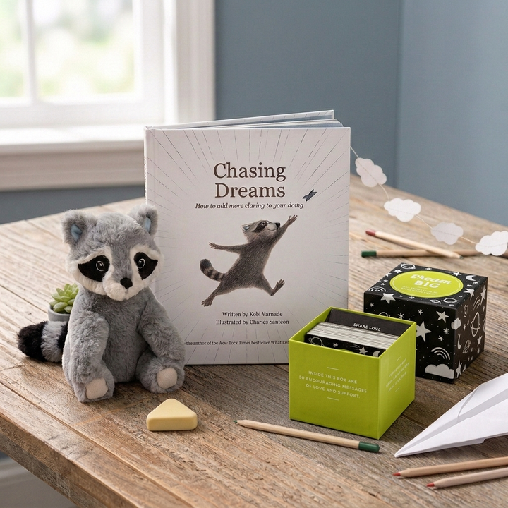 Chasing Dreams Raccoon Plush & Encouragement Gift Set