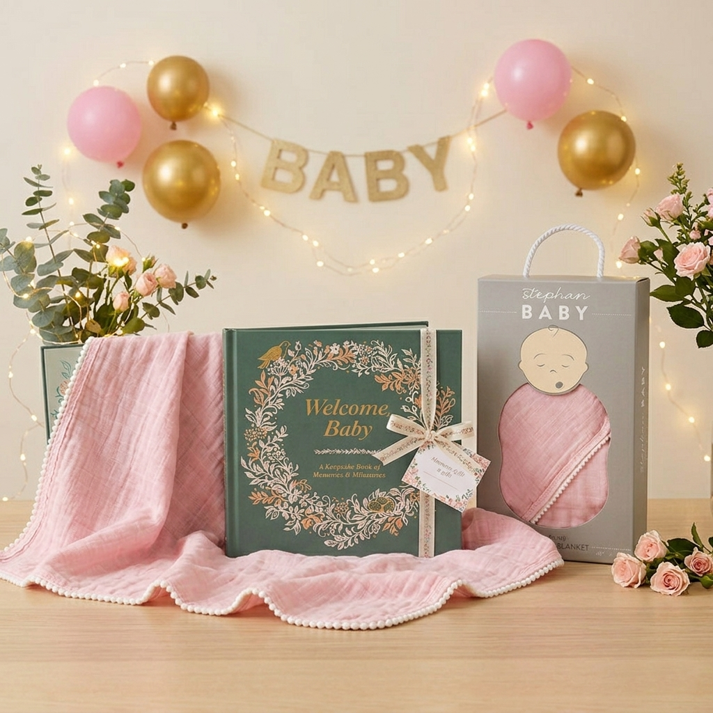 Welcome Baby Girl Keepsake Gift Set