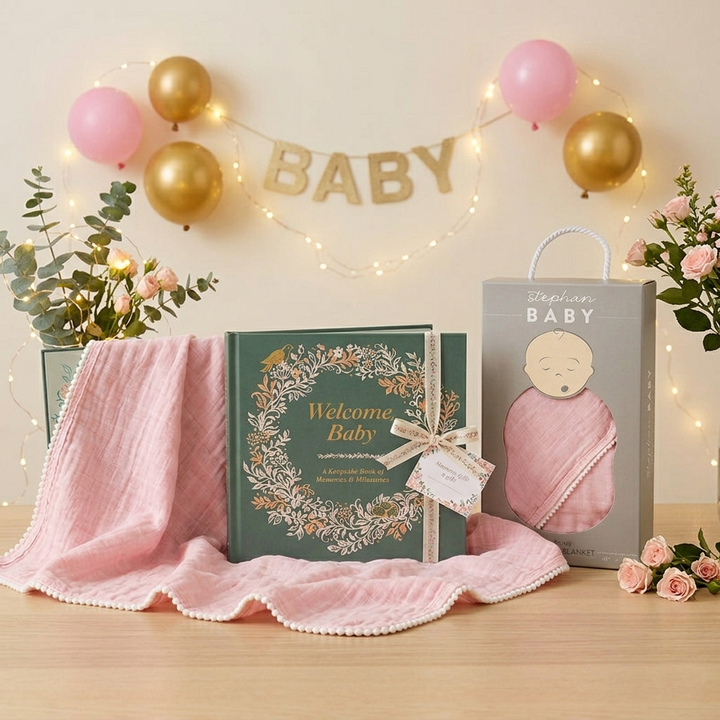 Welcome Baby Girl Keepsake Gift Set
